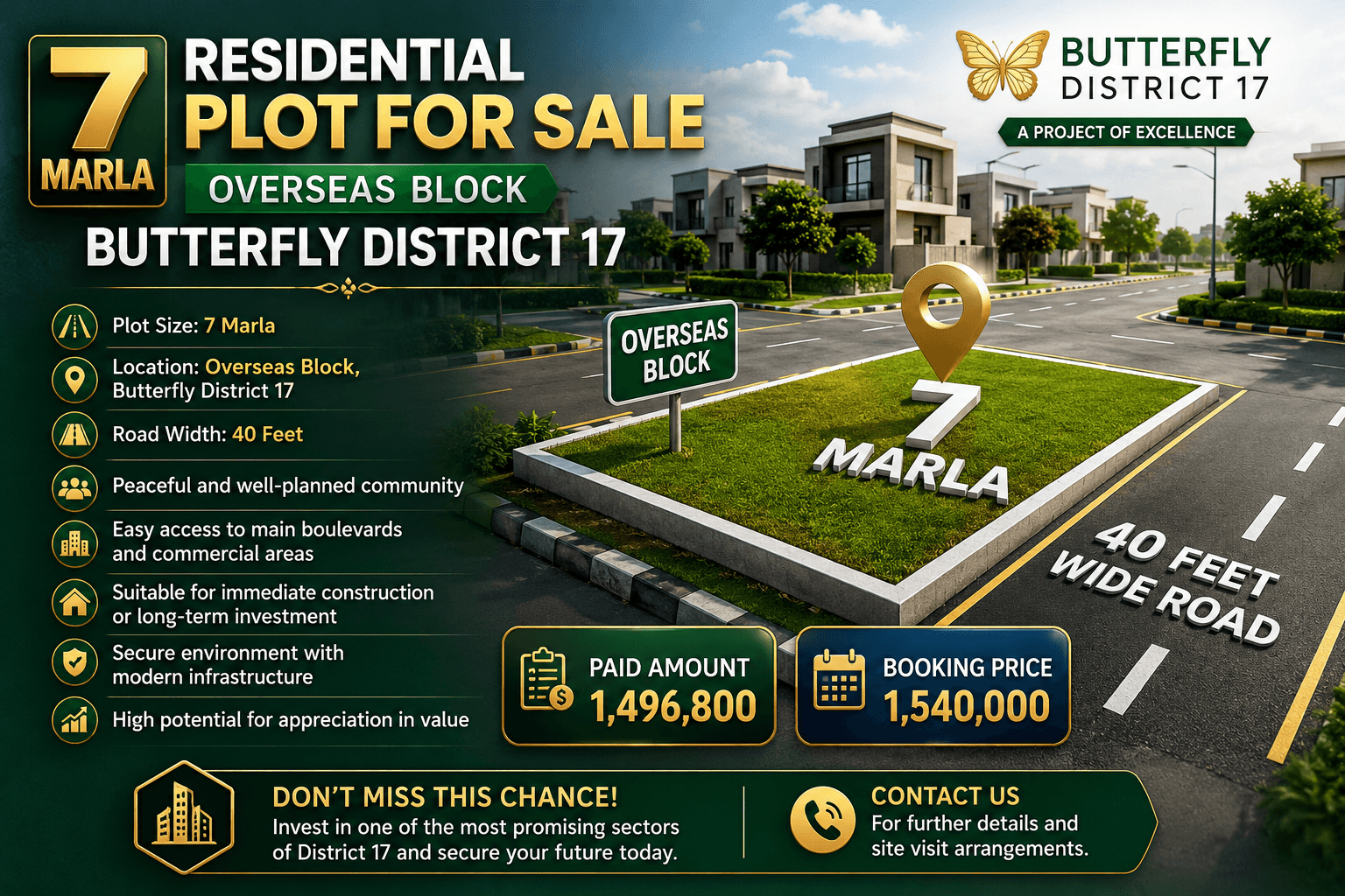 Oversea Block 7 Marla  Residential Plot