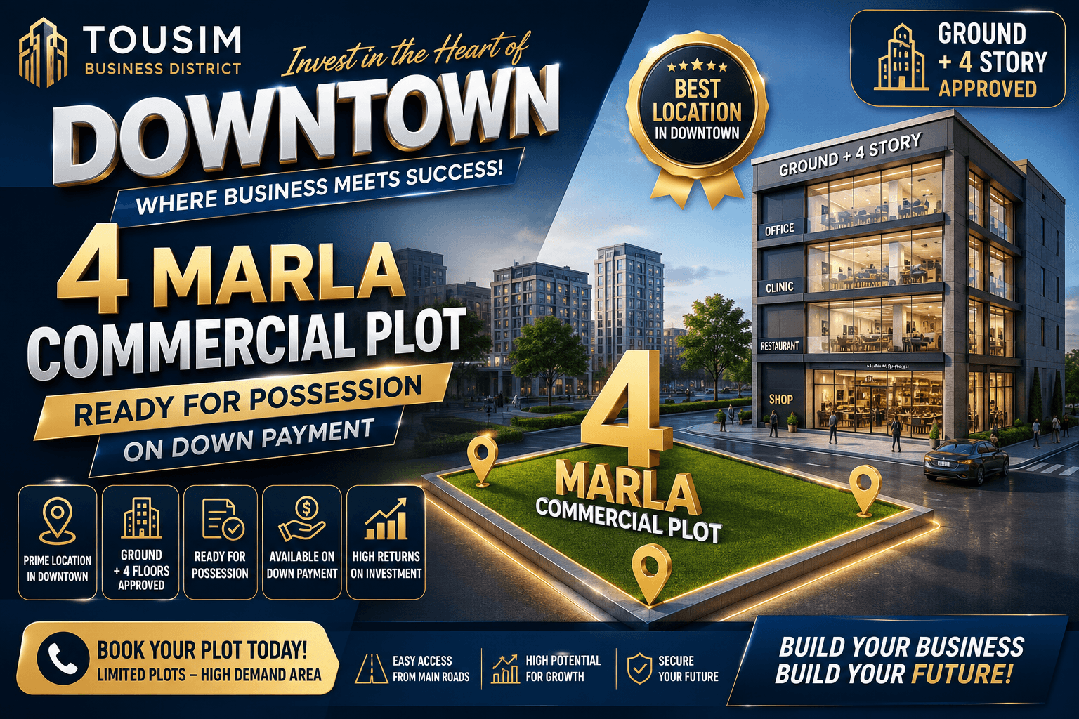 Tourism Bussness District 4 Marla Commercial Plot